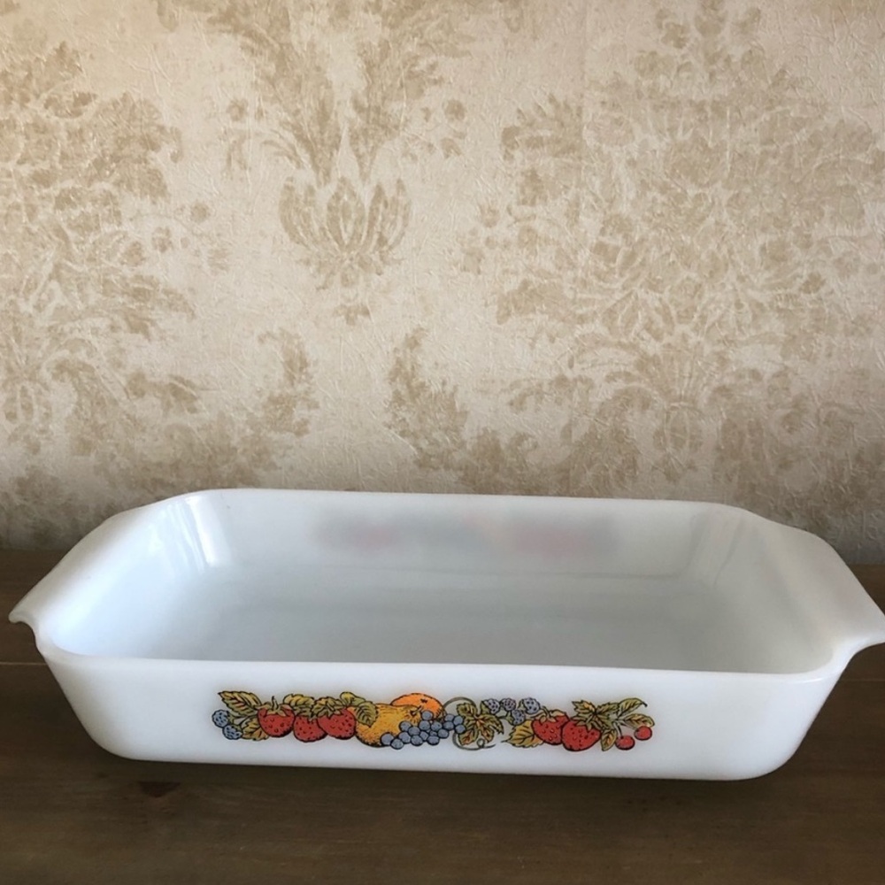 Vintage Fire King milk glass baking dish